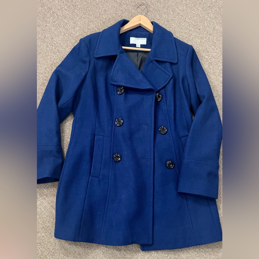 Anne Klein Royal Blue Womens Peacoat